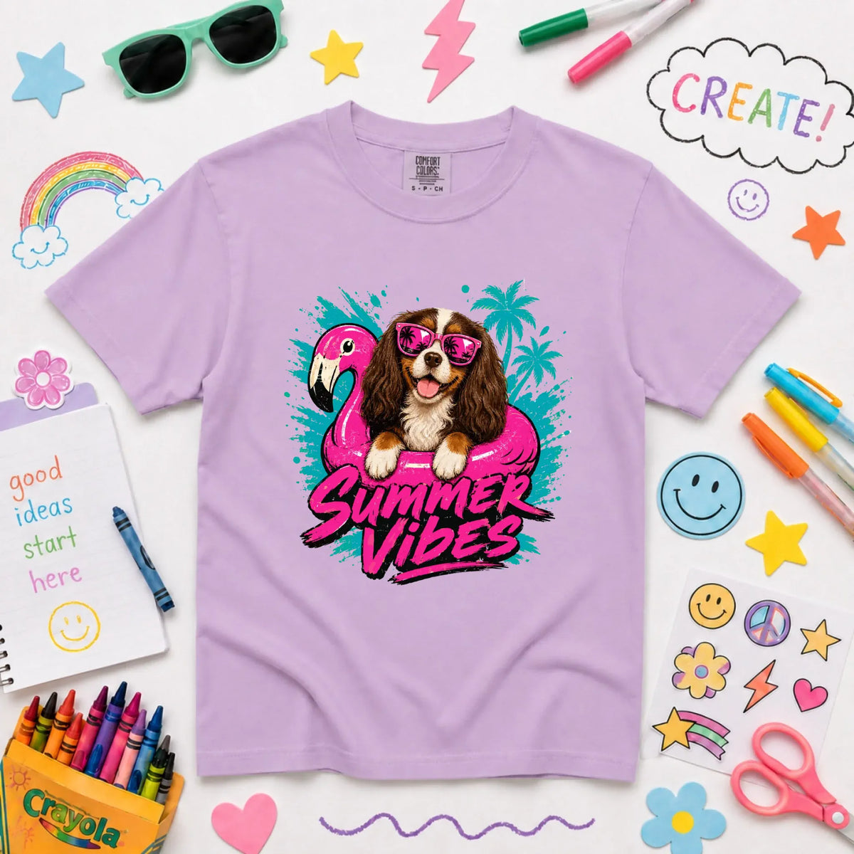 Custom Cavalier YOUTH Summer Vibes Unisex Tshirt NEW Youth Midweight Tee Orchid
