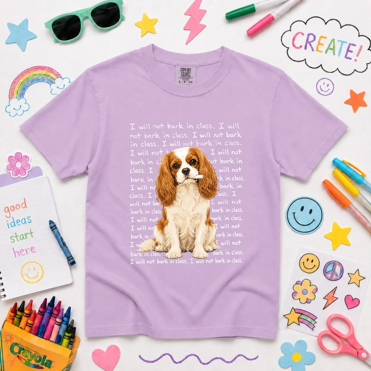Custom Cavalier YOUTH Teacher Will Not Bark Unisex TShirt NEW Youth Midweight Tee Orchid
