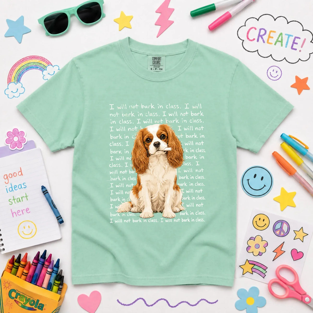 Custom Cavalier YOUTH Teacher Will Not Bark Unisex TShirt NEW Youth Midweight Tee Island Reef
