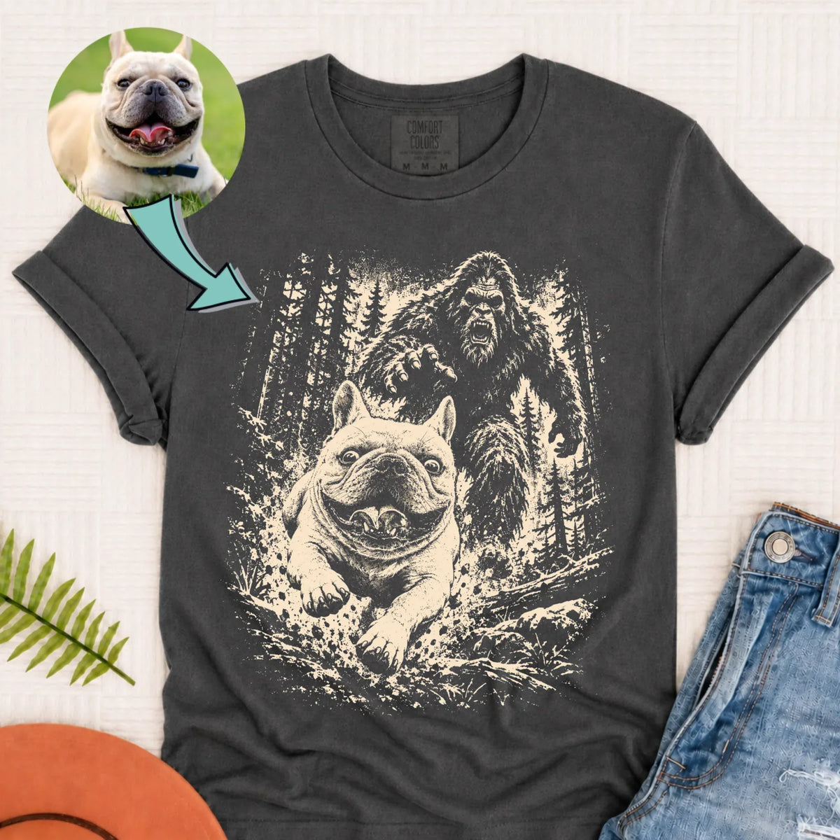 T-Shirt Pepper / S Custom Dog Bigfoot Funny Run Away Unisex TShirt