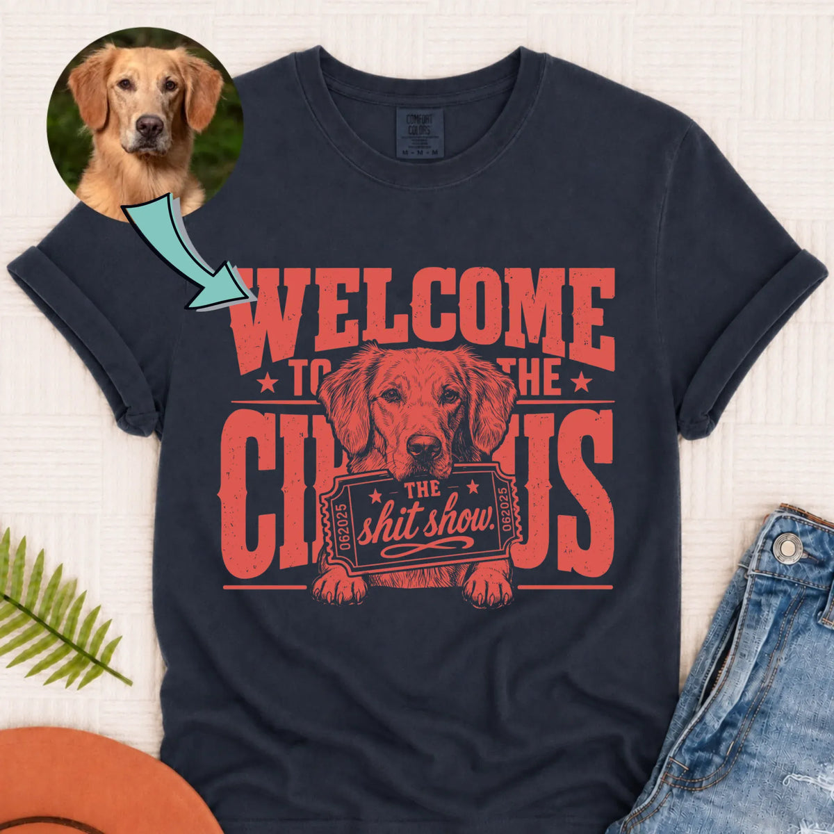 Custom Dog Circus Show Unisex TShirt Navy