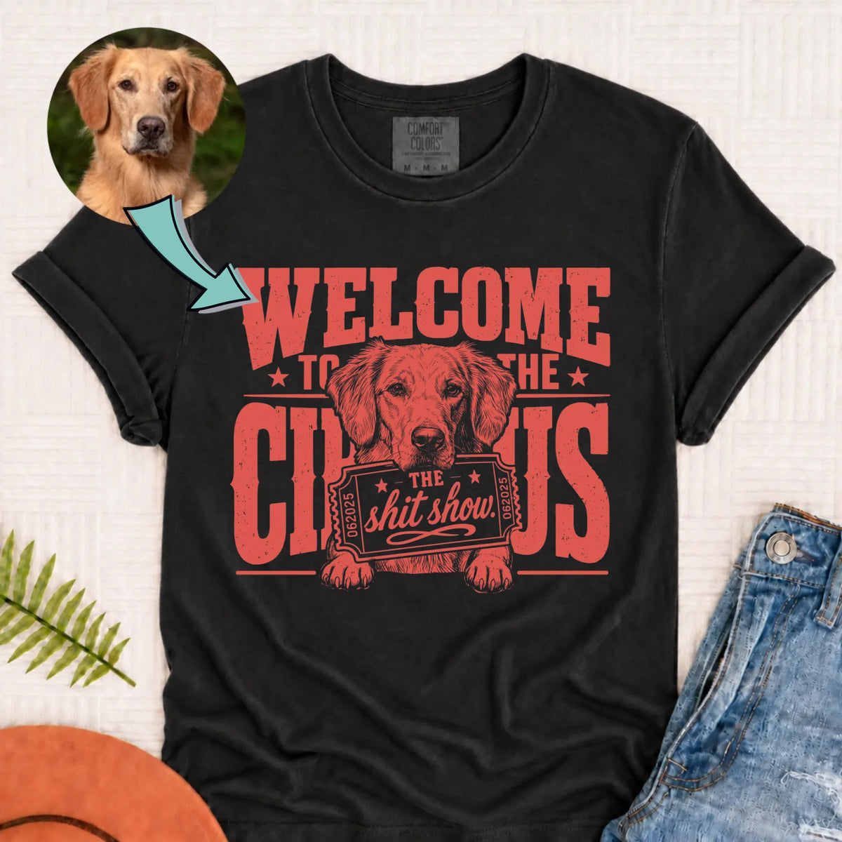 Custom Dog Circus Show Unisex TShirt Graphite