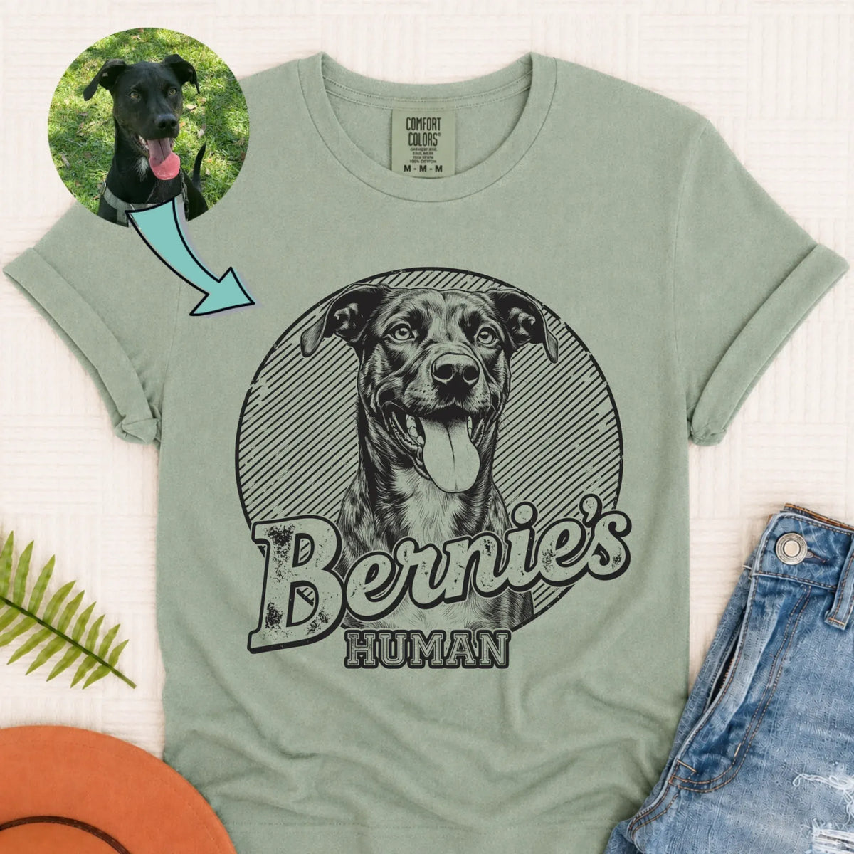 Custom Dog Funny Human Unisex Tshirt Bay