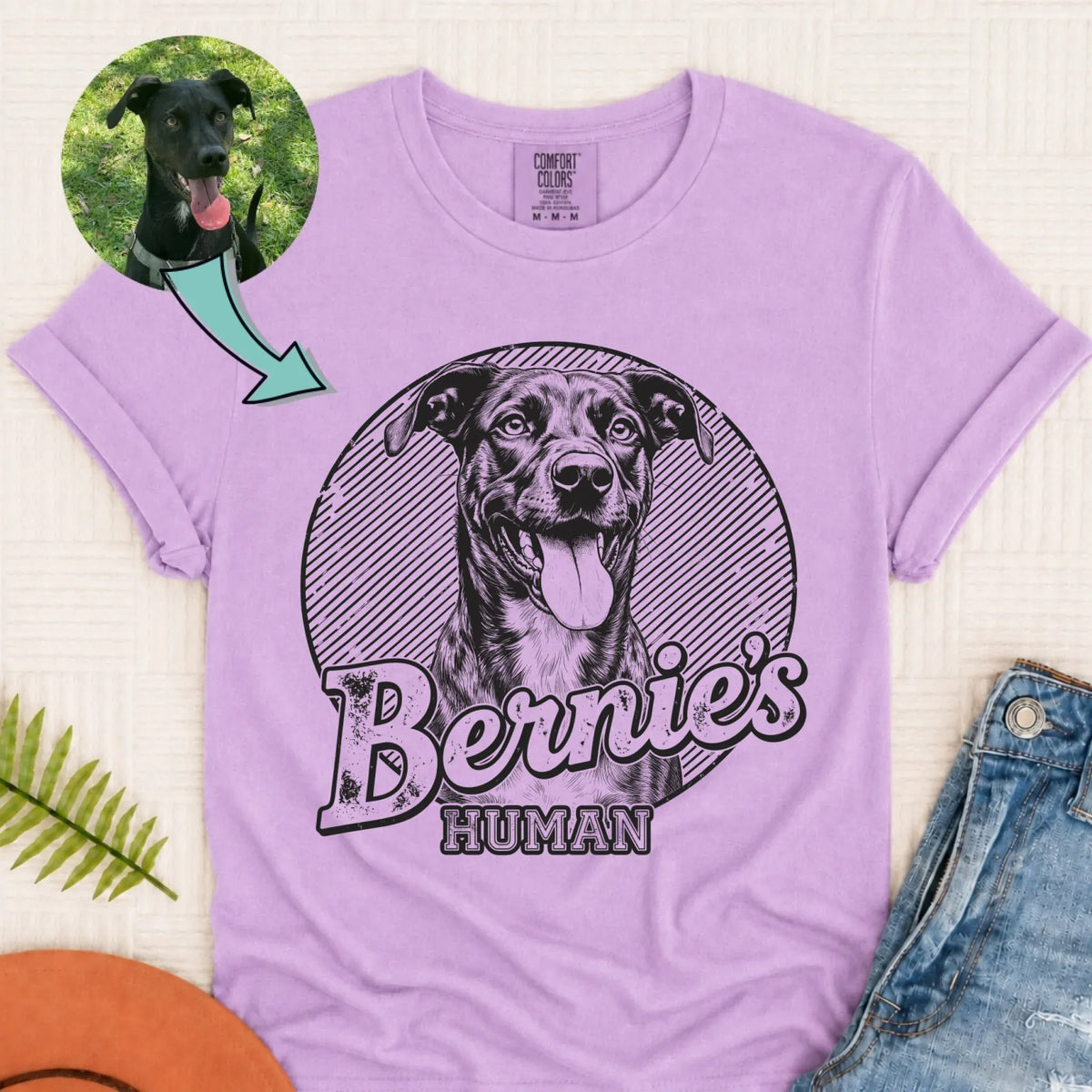 Custom Dog Funny Human Unisex Tshirt Orchid