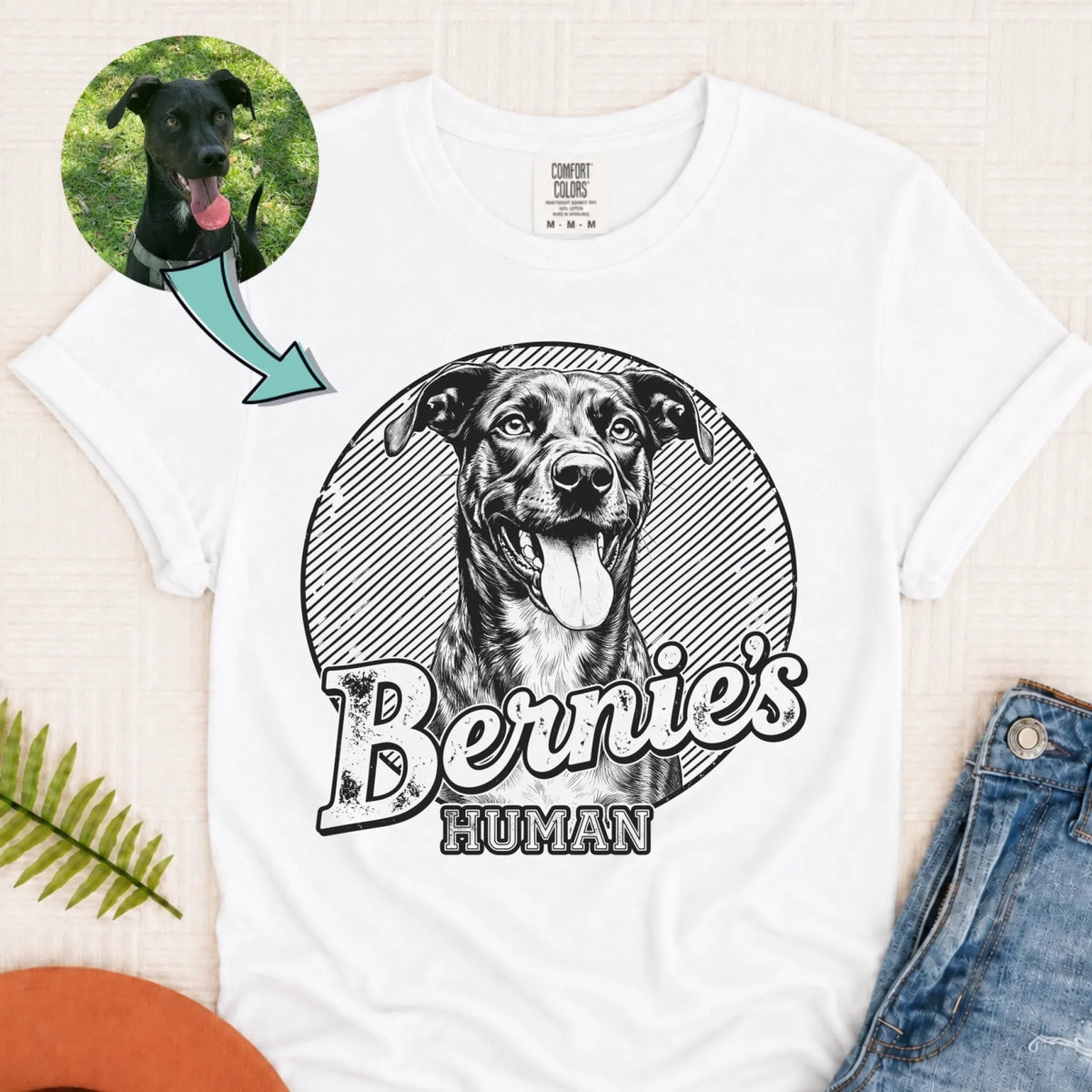 Custom Dog Funny Human Unisex Tshirt White