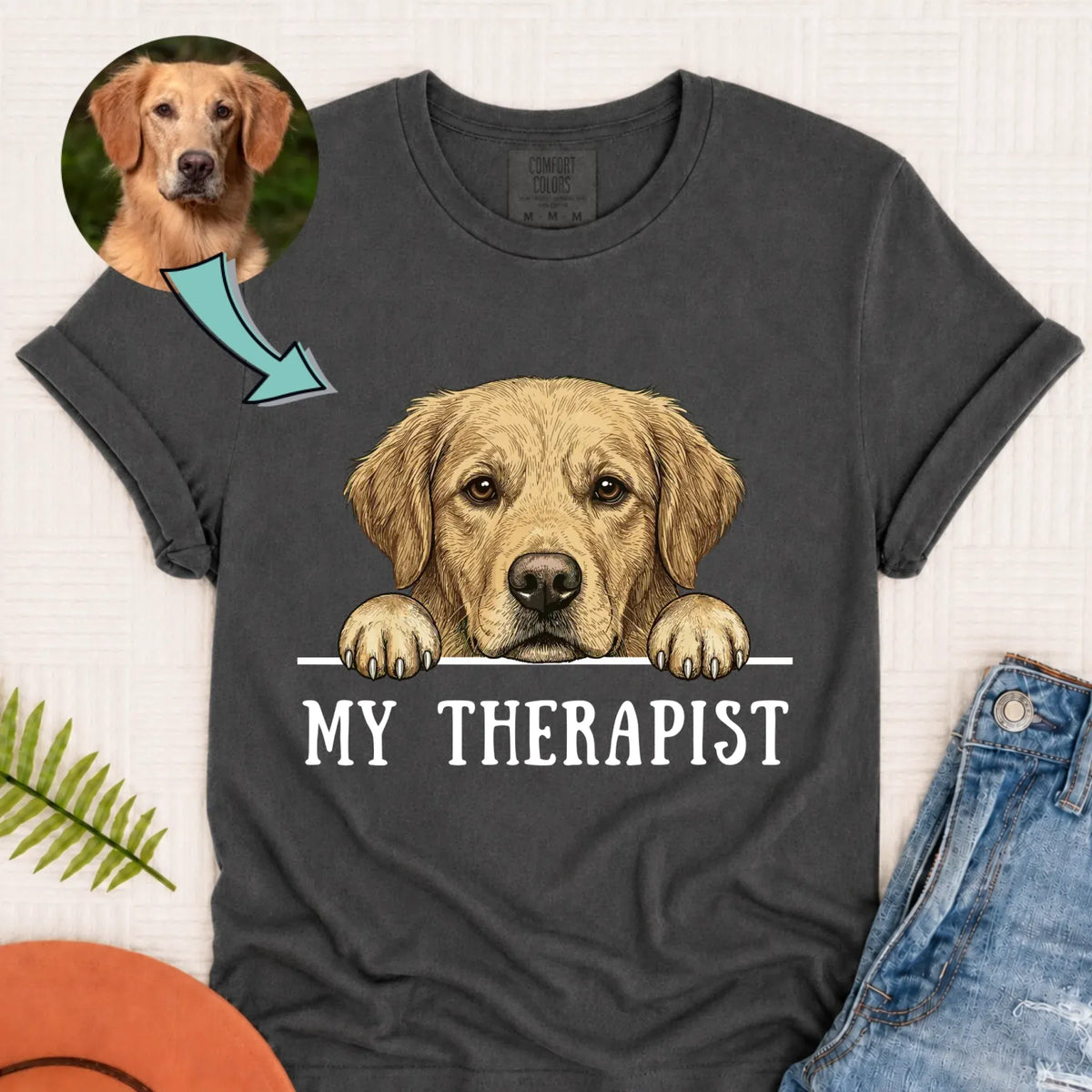 Custom Dog My Therapist Therapy Unisex TShirt Pepper