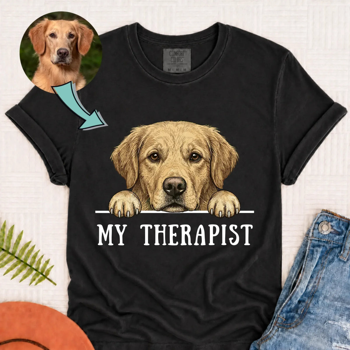 Custom Dog My Therapist Therapy Unisex TShirt Graphite