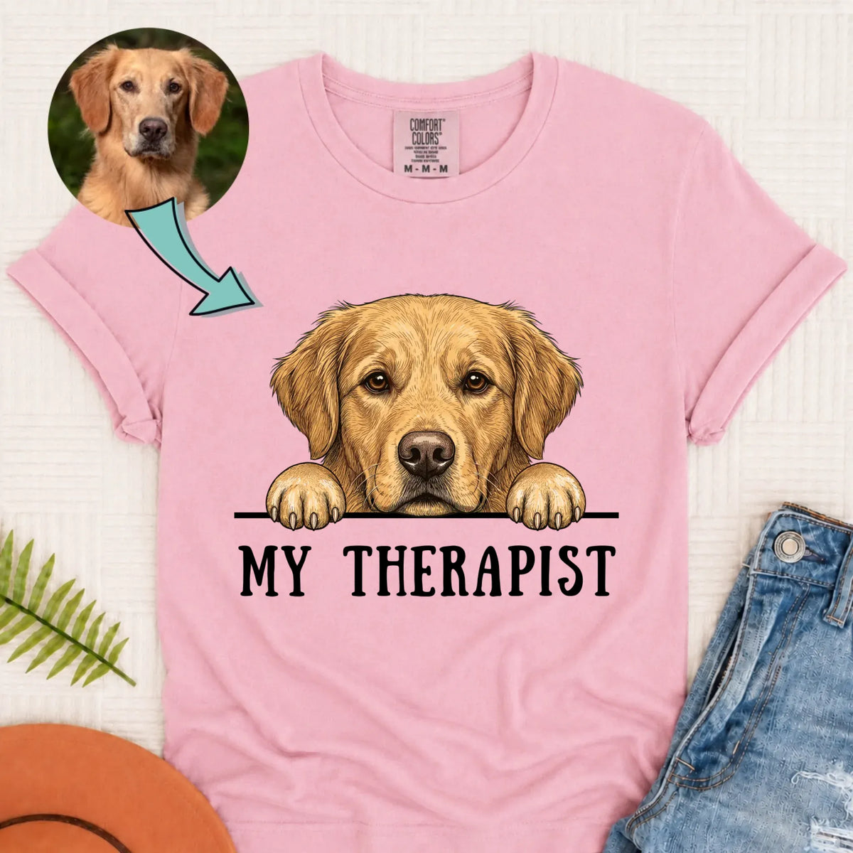 Custom Dog My Therapist Therapy Unisex TShirt Blossom