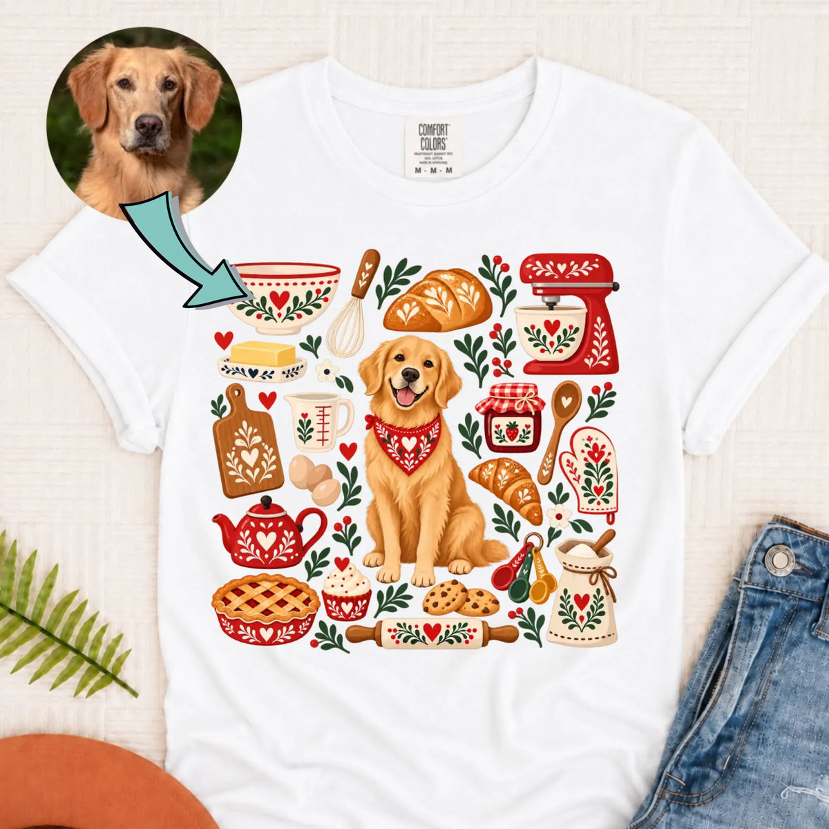 Custom Dog Scandinavian Baking Unisex Tshirt