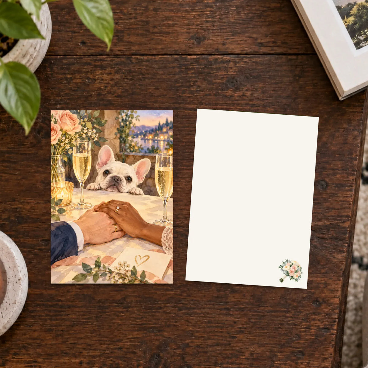 Custom Dog Wedding Thank You Greeting Card Qty 100