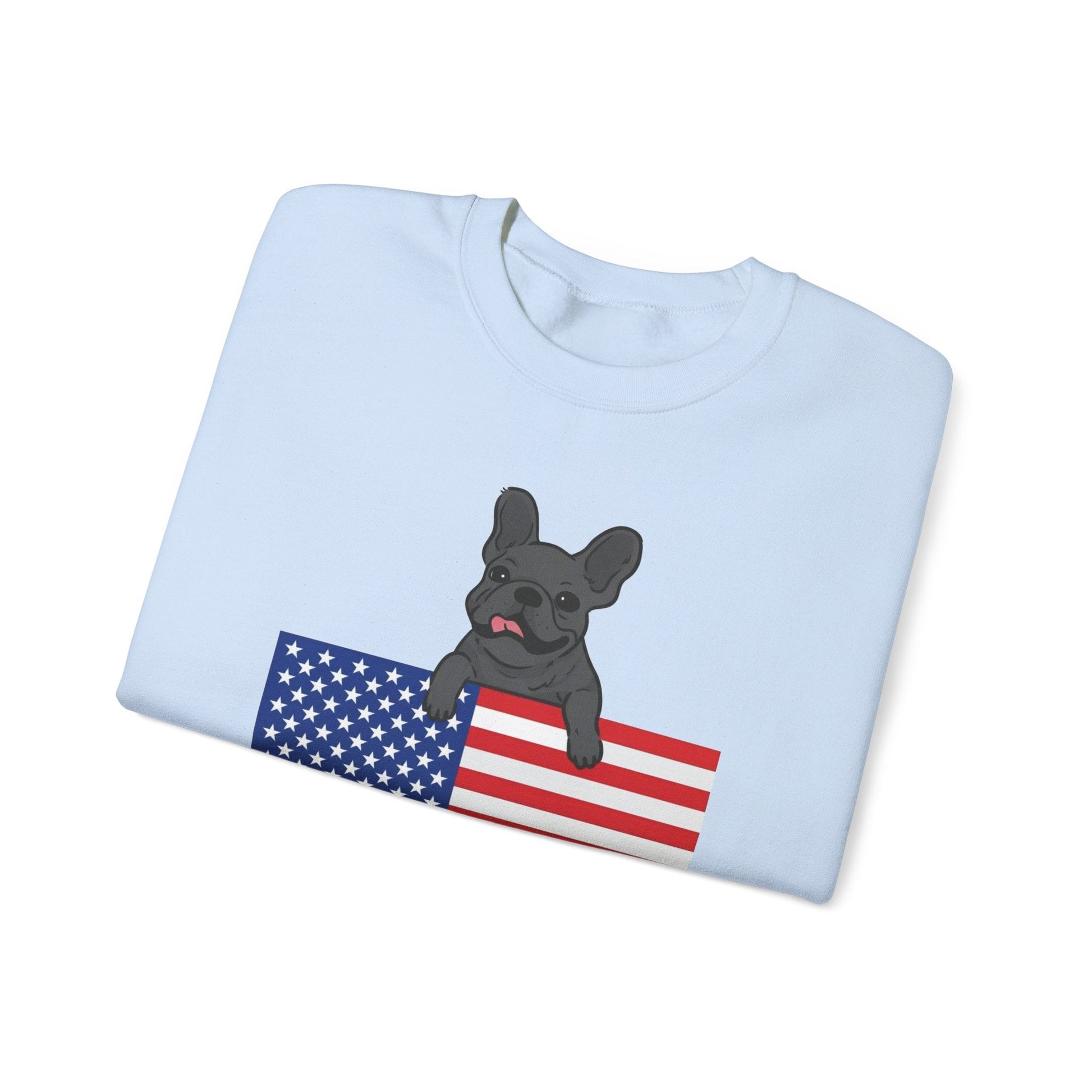 Custom Flag Black French Bulldog USA Sweatshirt