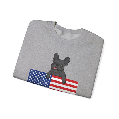 Custom Flag Black French Bulldog USA Sweatshirt