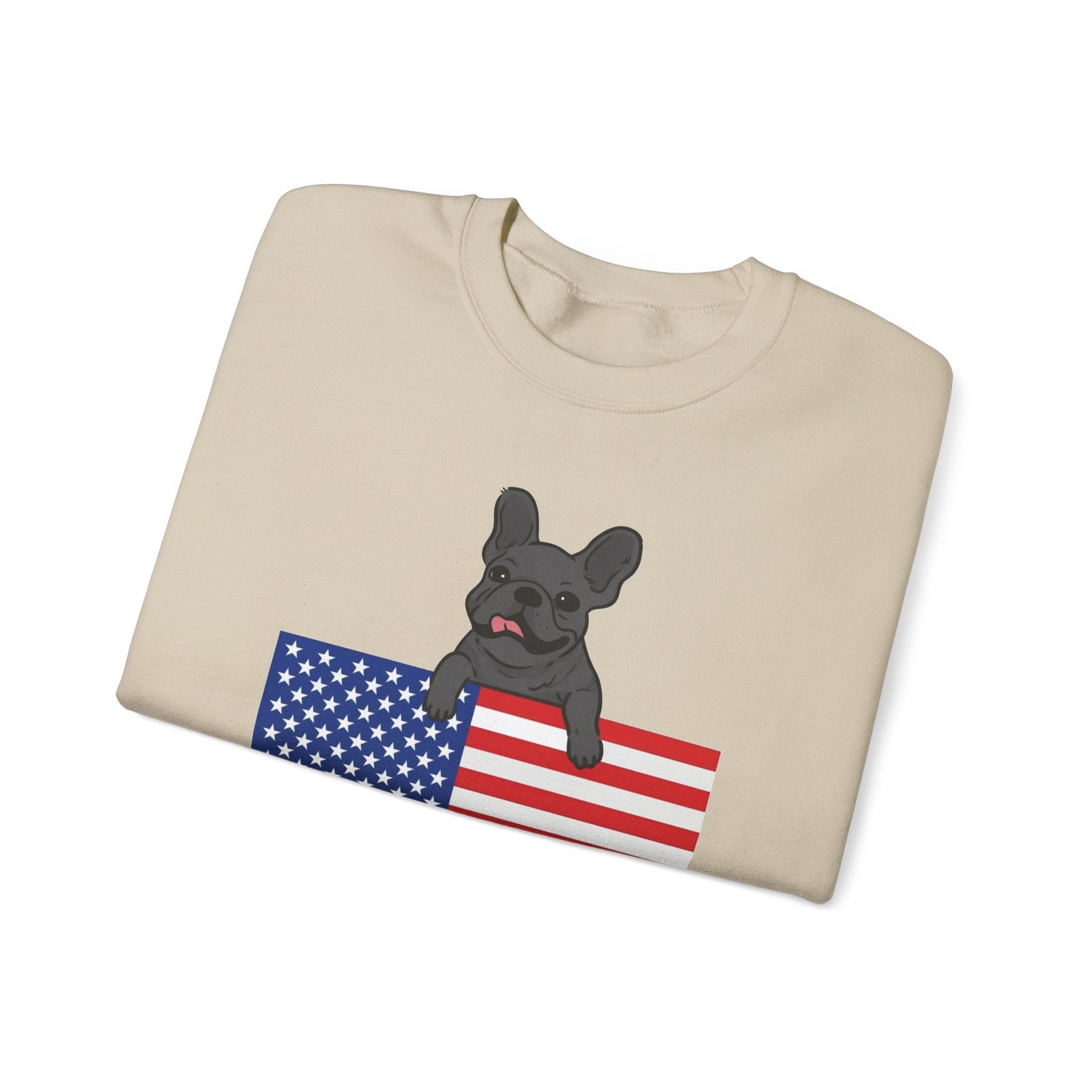 Custom Flag Black French Bulldog USA Sweatshirt