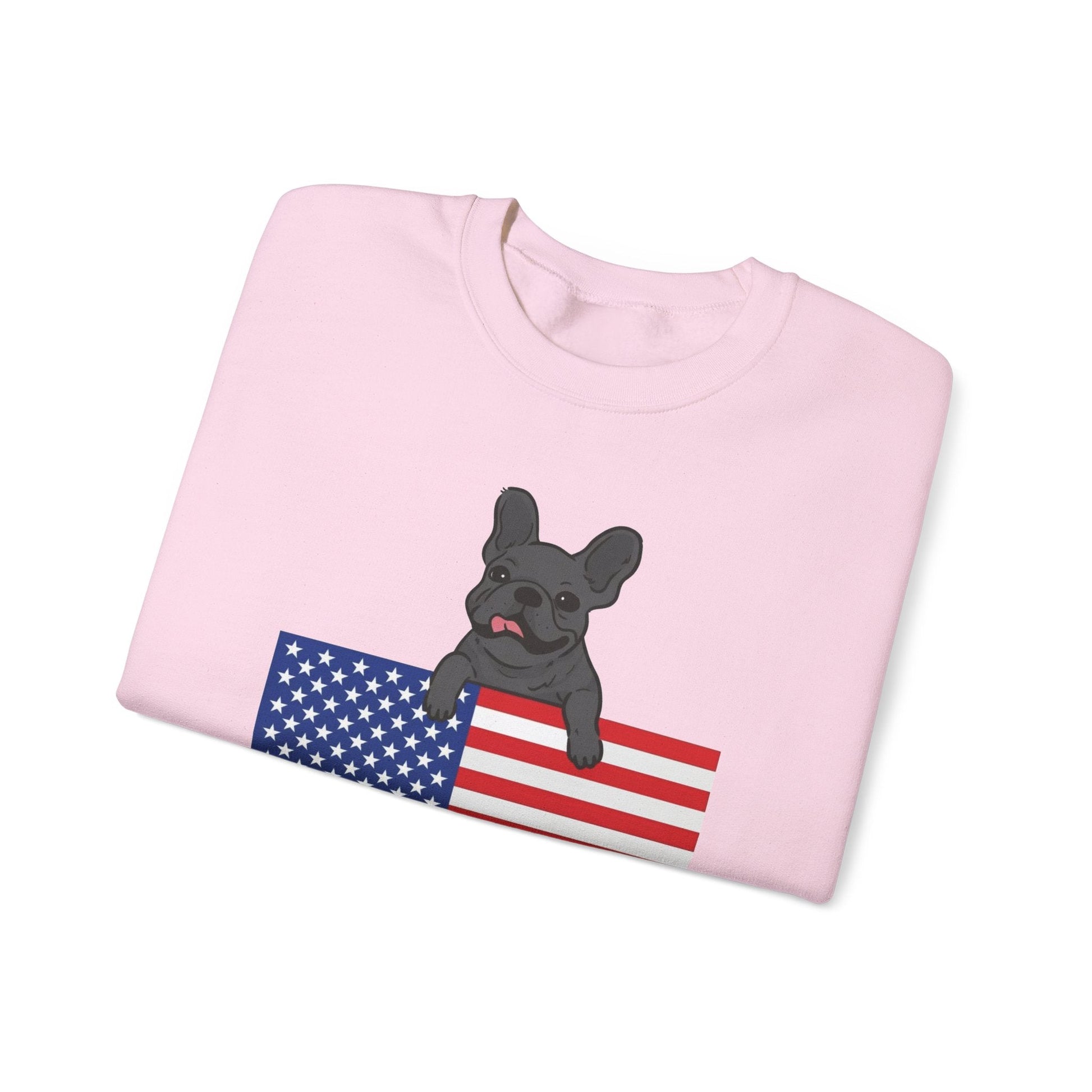 Custom Flag Black French Bulldog USA Sweatshirt