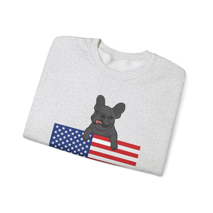 Custom Flag Black French Bulldog USA Sweatshirt
