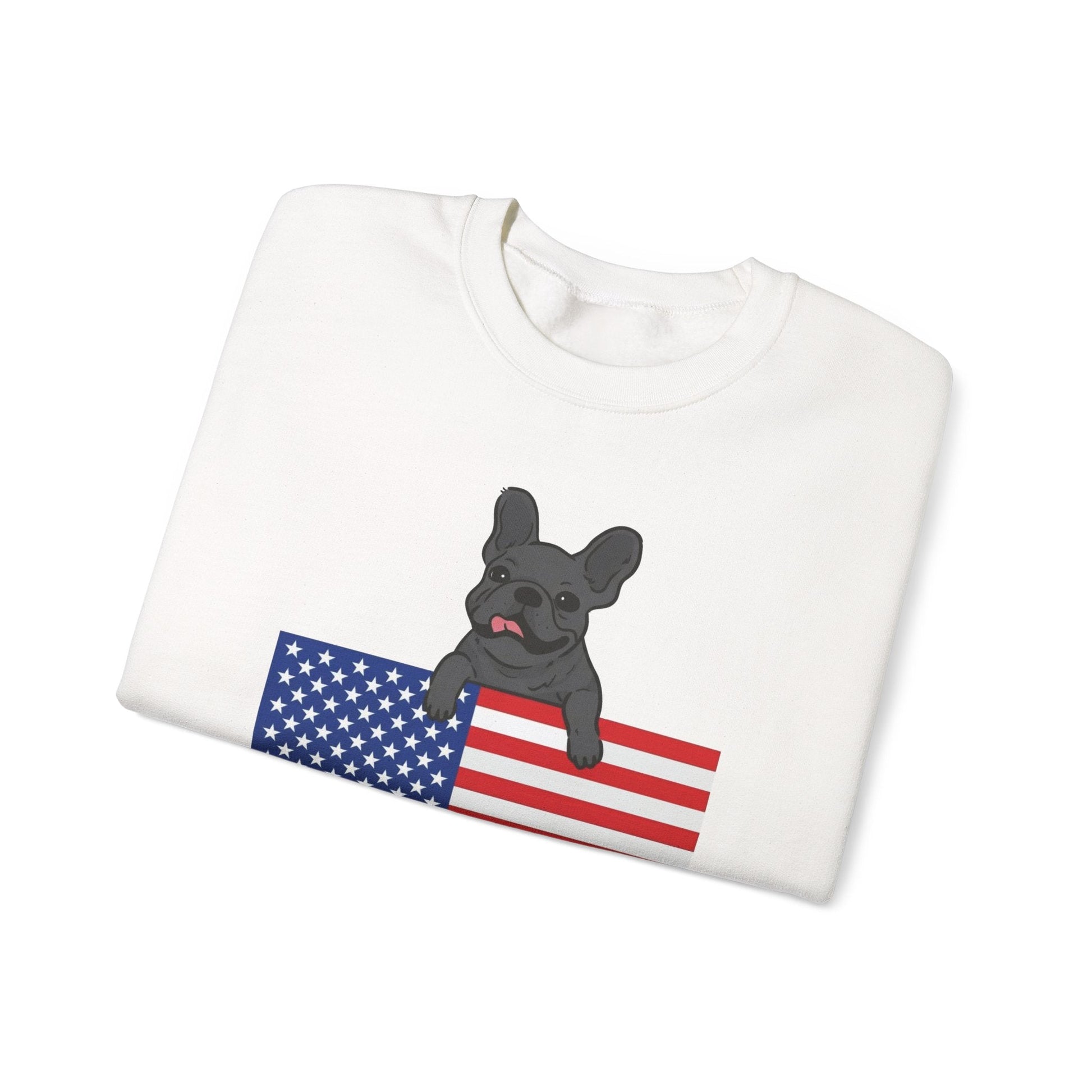 Custom Flag Black French Bulldog USA Sweatshirt