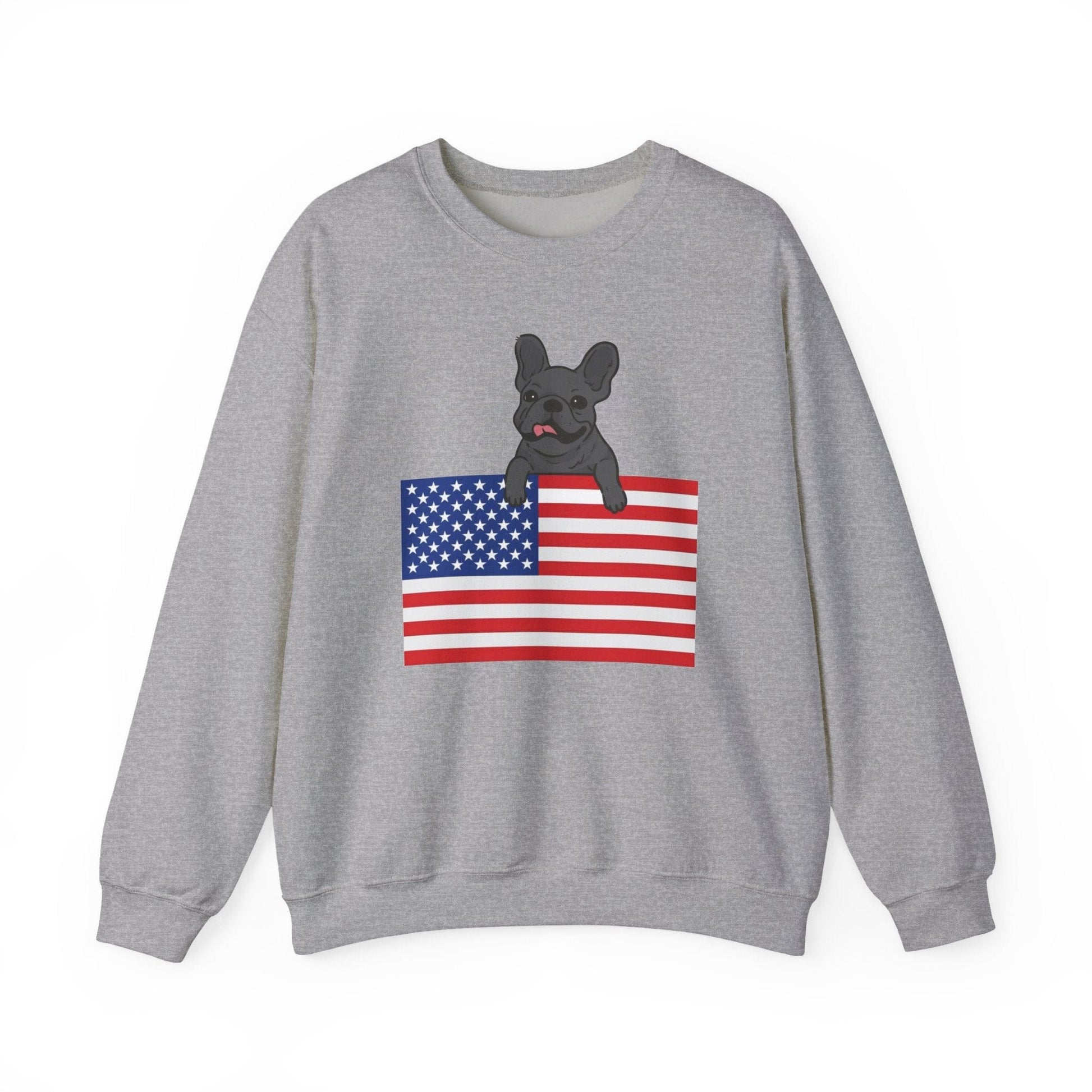 Custom Flag Black French Bulldog USA Sweatshirt