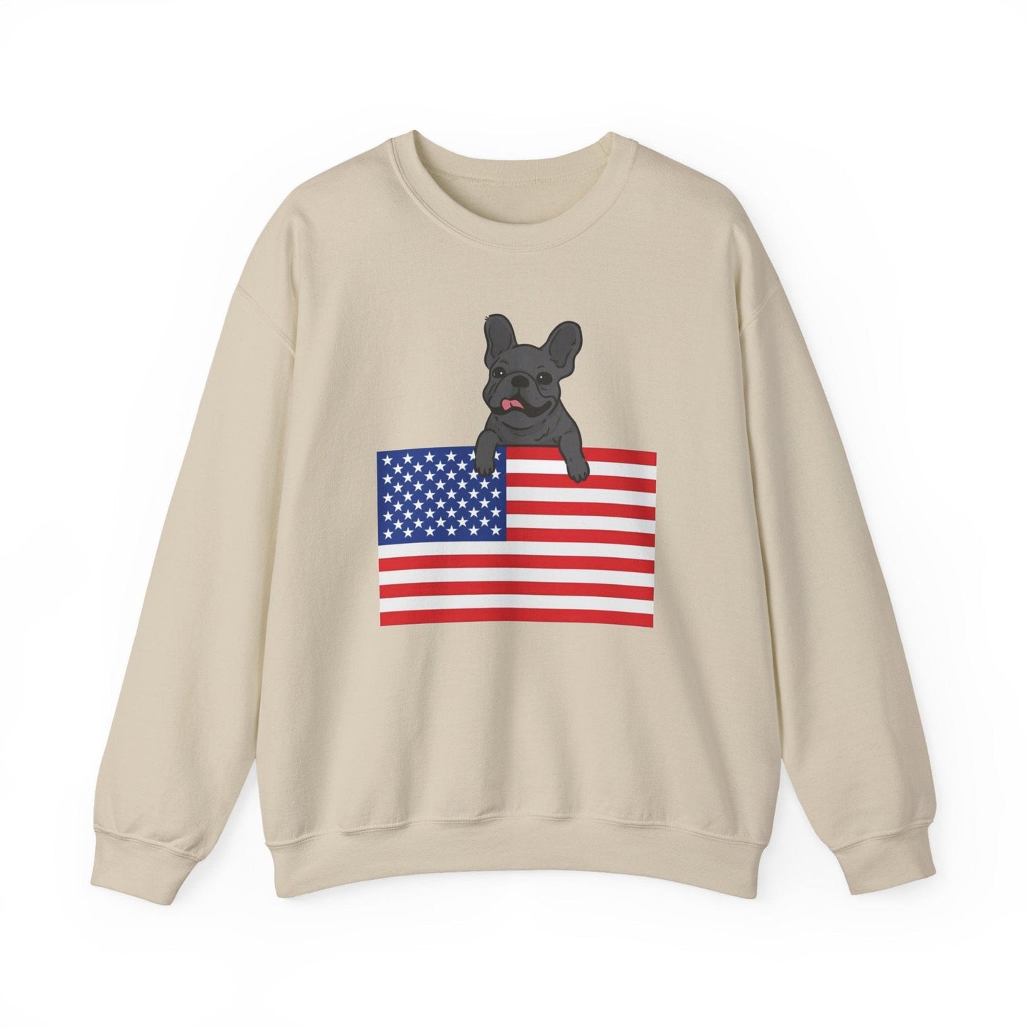 Custom Flag Black French Bulldog USA Sweatshirt
