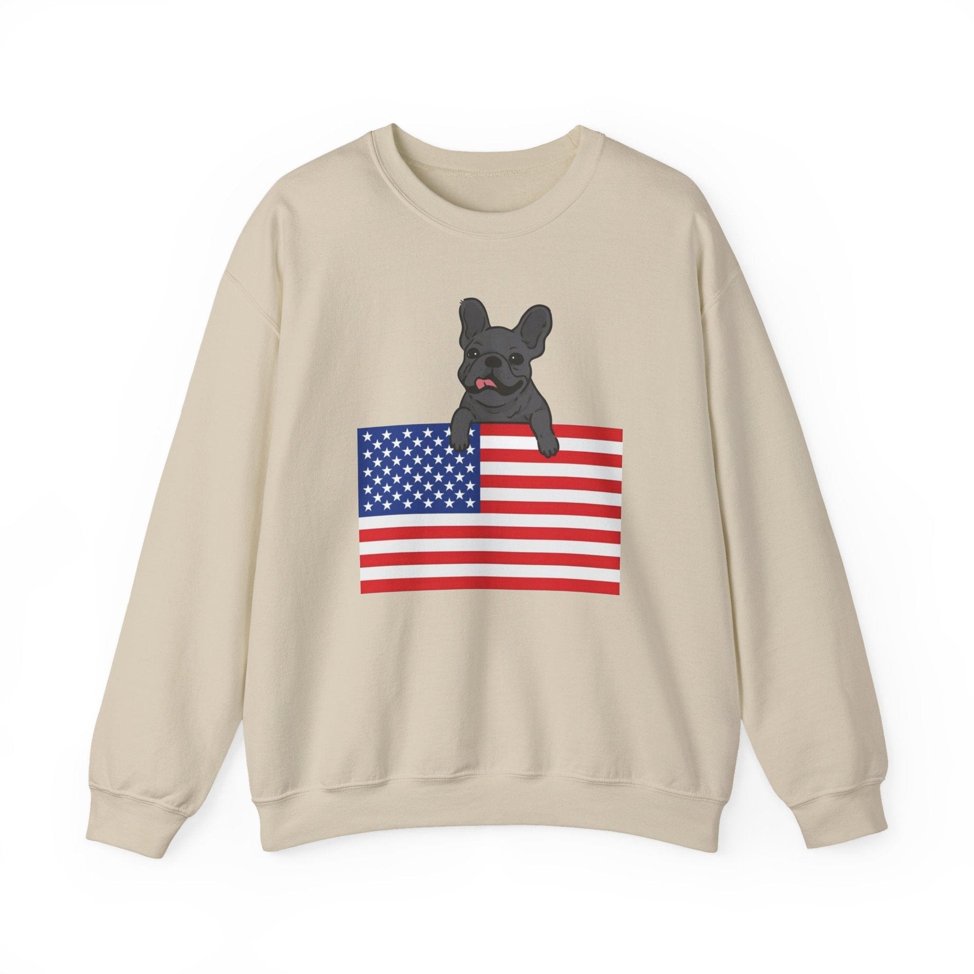 Custom Flag Black French Bulldog USA Sweatshirt