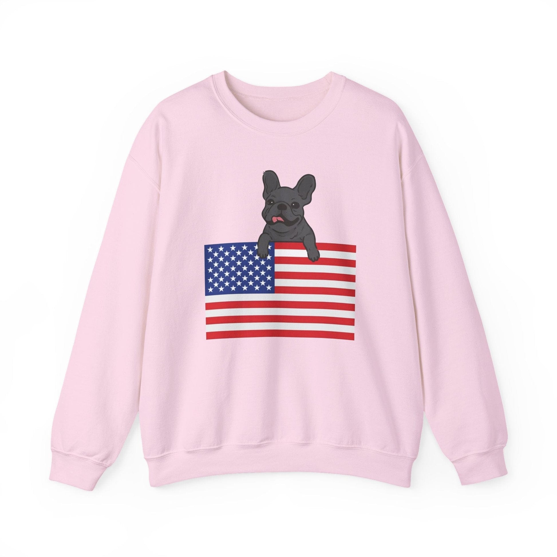 Custom Flag Black French Bulldog USA Sweatshirt