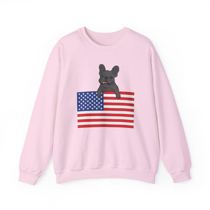 Custom Flag Black French Bulldog USA Sweatshirt