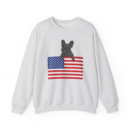 Custom Flag Black French Bulldog USA Sweatshirt