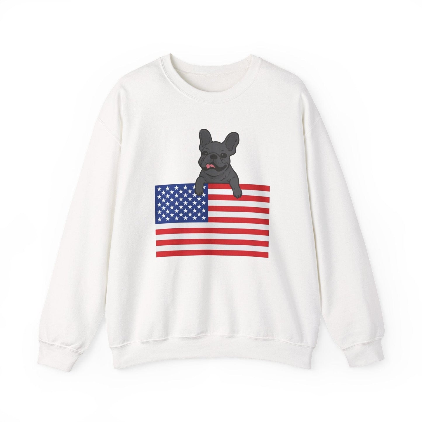 Custom Flag Black French Bulldog USA Sweatshirt
