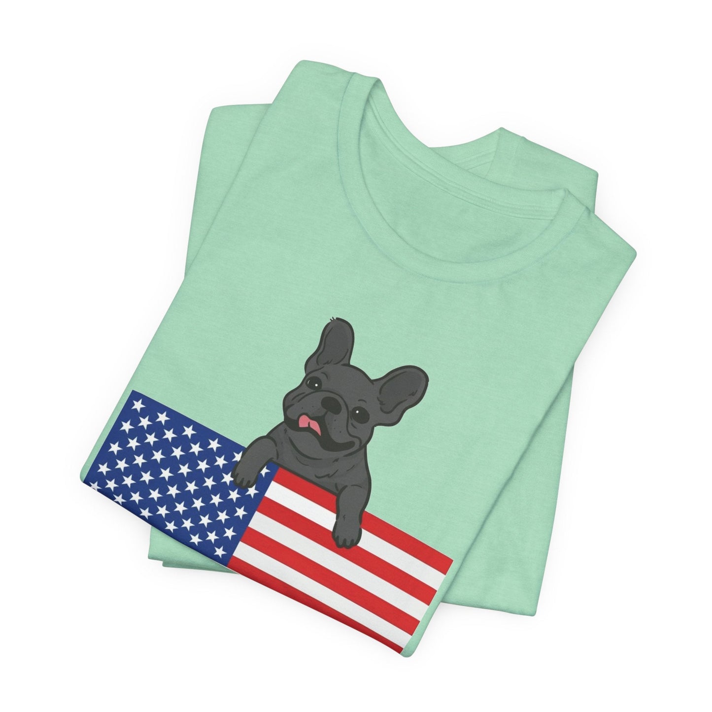 Custom Flag Black Frenchie USA TShirt