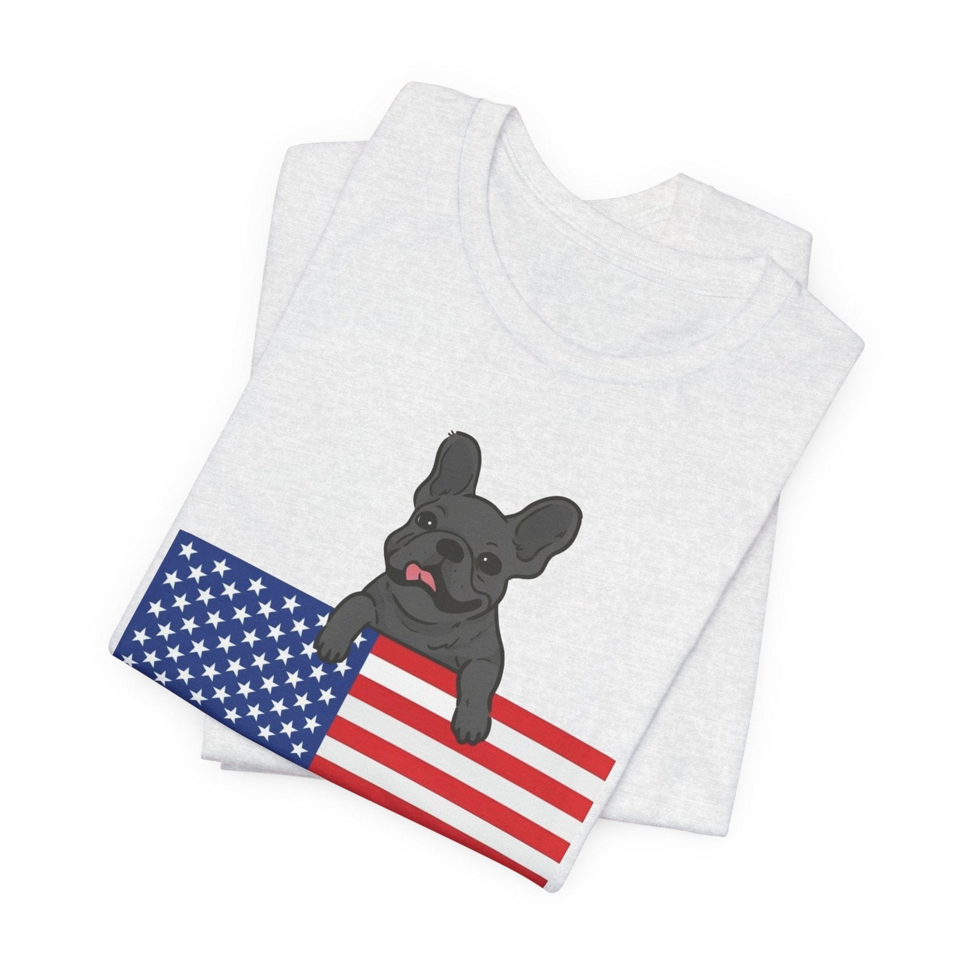 Custom Flag Black Frenchie USA TShirt