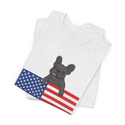 Custom Flag Black Frenchie USA TShirt