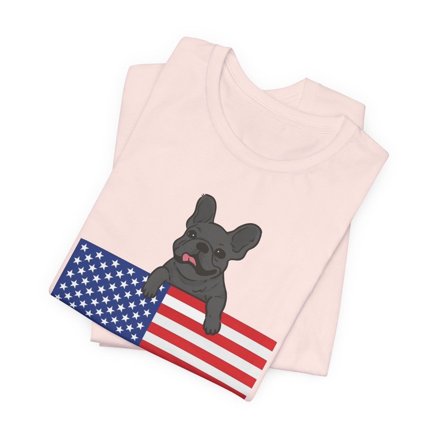 Custom Flag Black Frenchie USA TShirt