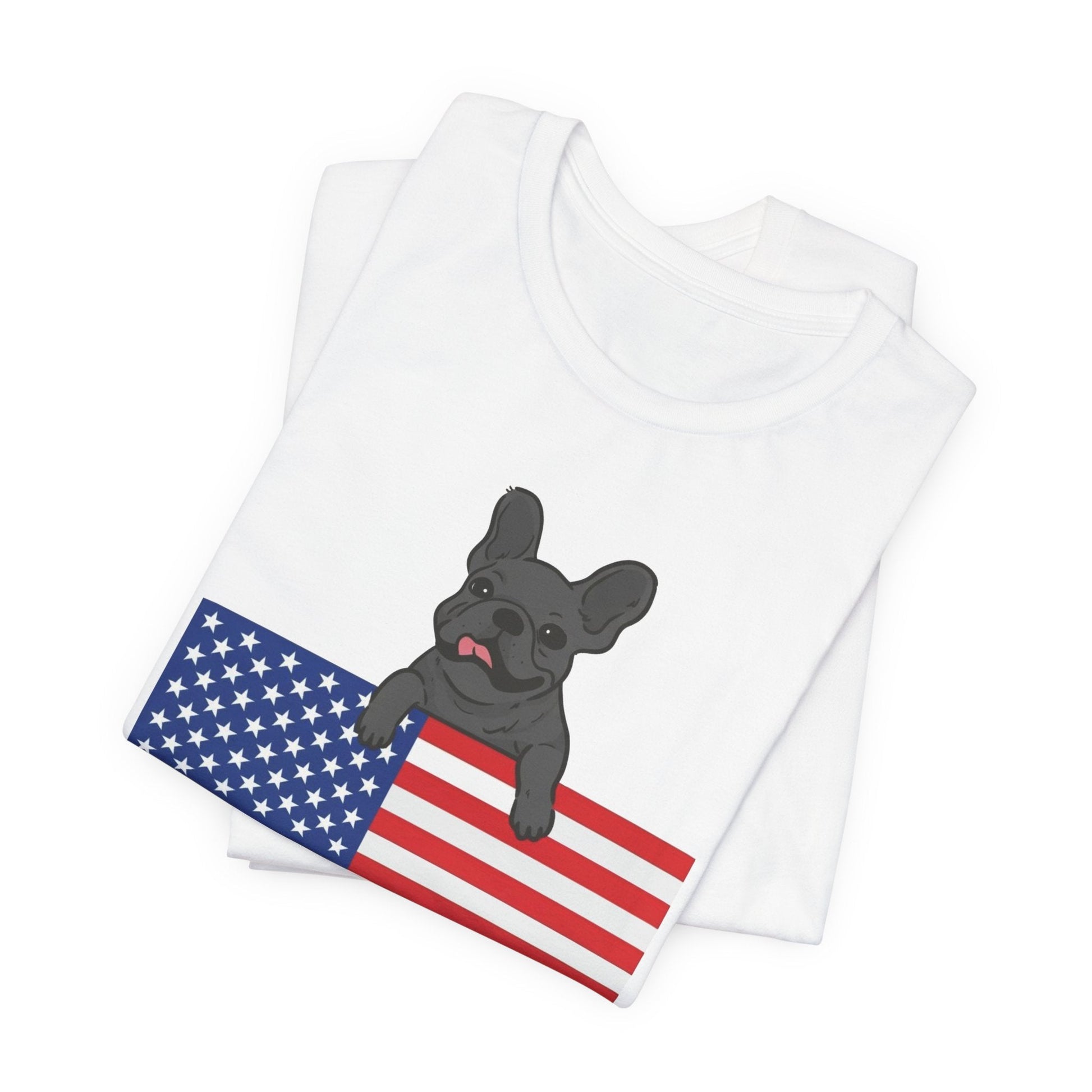 Custom Flag Black Frenchie USA TShirt