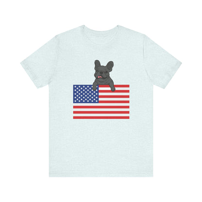 Custom Flag Black Frenchie USA TShirt