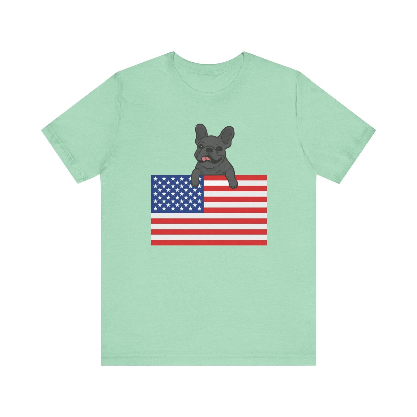 Custom Flag Black Frenchie USA TShirt