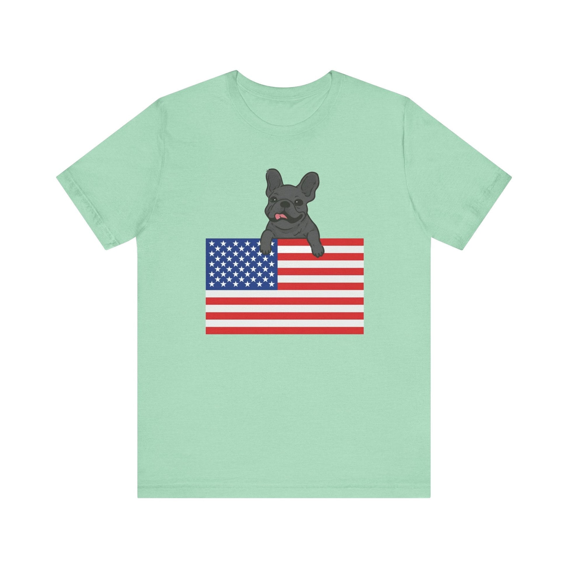 Custom Flag Black Frenchie USA TShirt