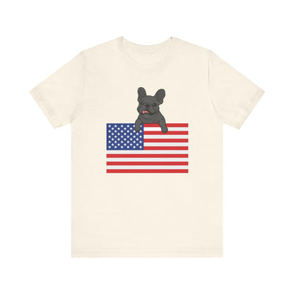 Custom Flag Black Frenchie USA TShirt