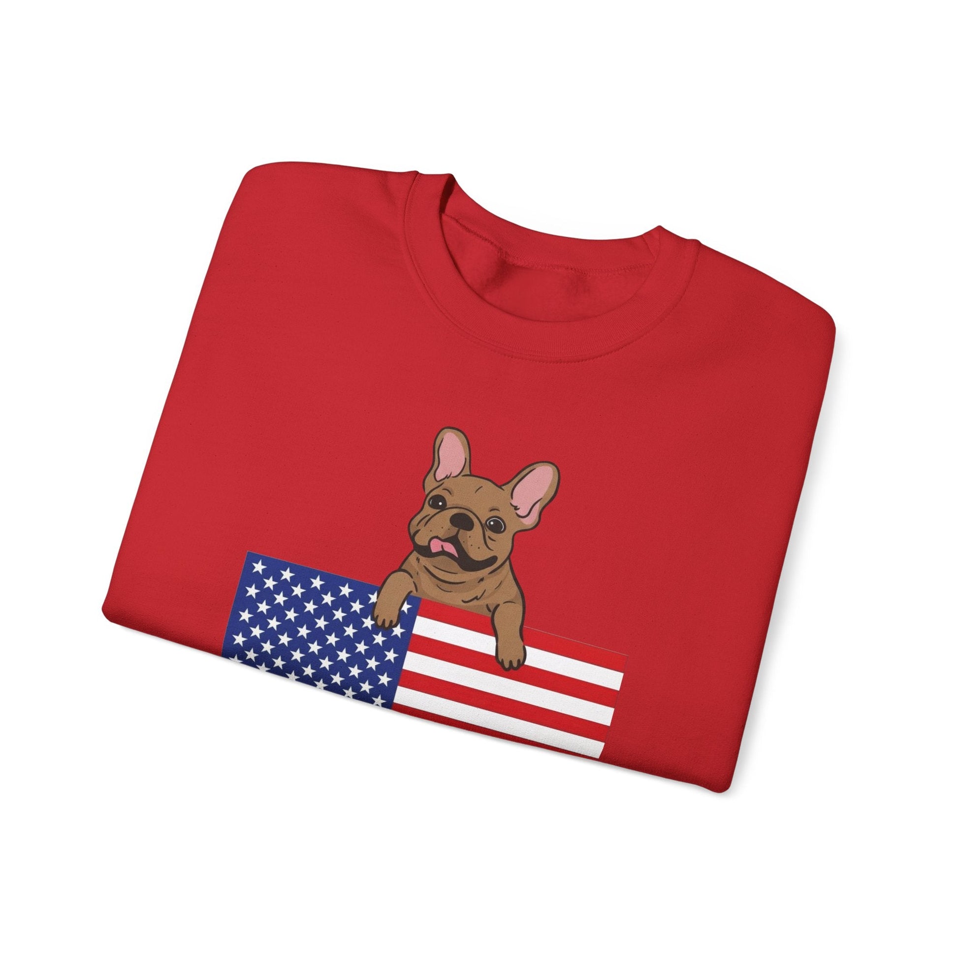 Custom Flag Fawn French Bulldog USA Sweatshirt