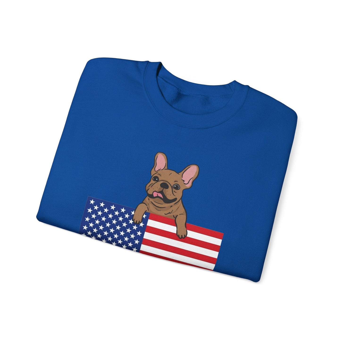 Custom Flag Fawn French Bulldog USA Sweatshirt