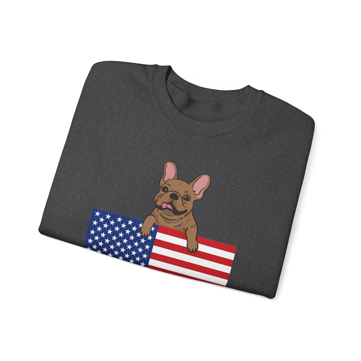 Custom Flag Fawn French Bulldog USA Sweatshirt