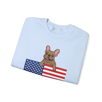 Custom Flag Fawn French Bulldog USA Sweatshirt