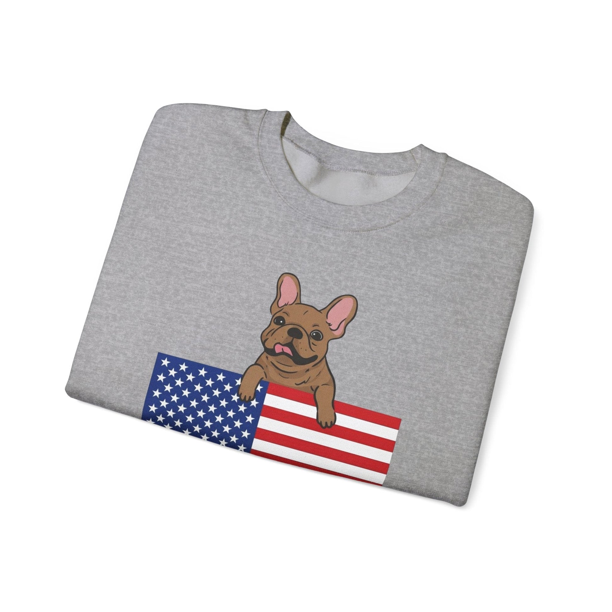 Custom Flag Fawn French Bulldog USA Sweatshirt