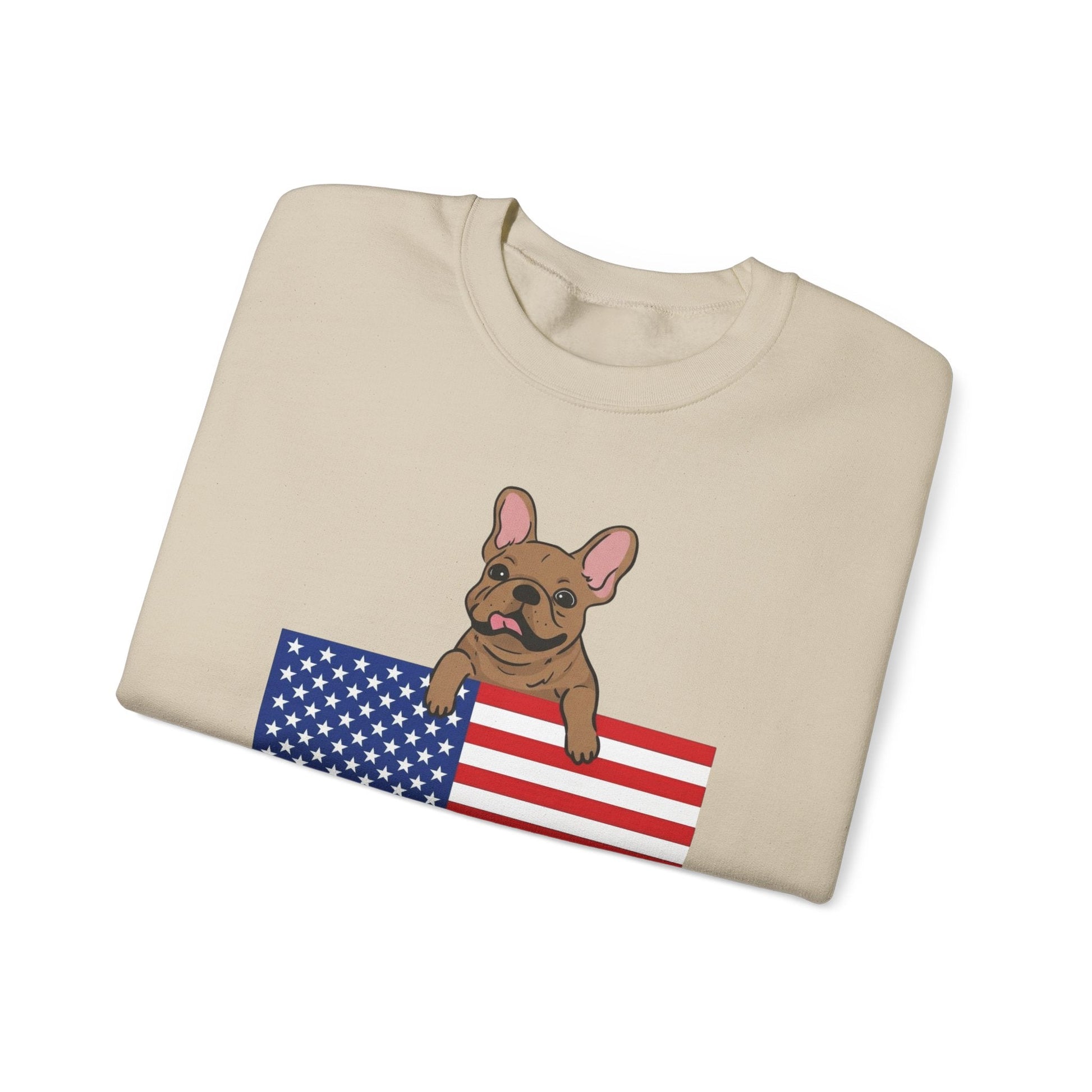 Custom Flag Fawn French Bulldog USA Sweatshirt