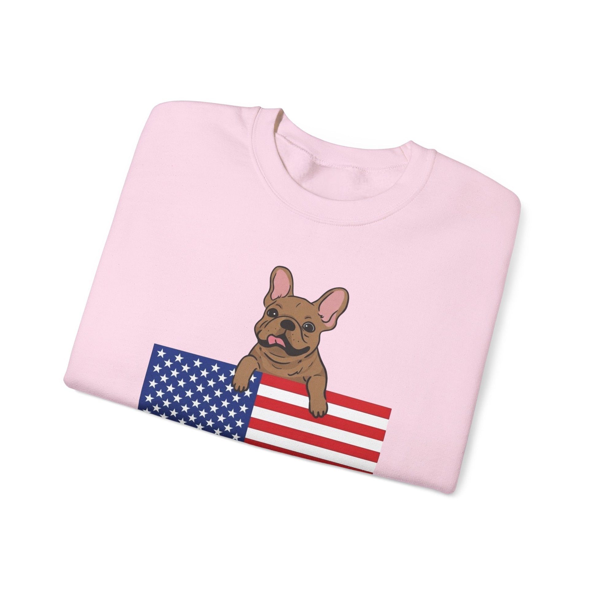 Custom Flag Fawn French Bulldog USA Sweatshirt