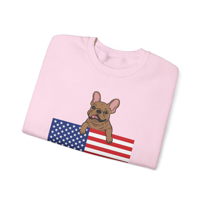 Custom Flag Fawn French Bulldog USA Sweatshirt