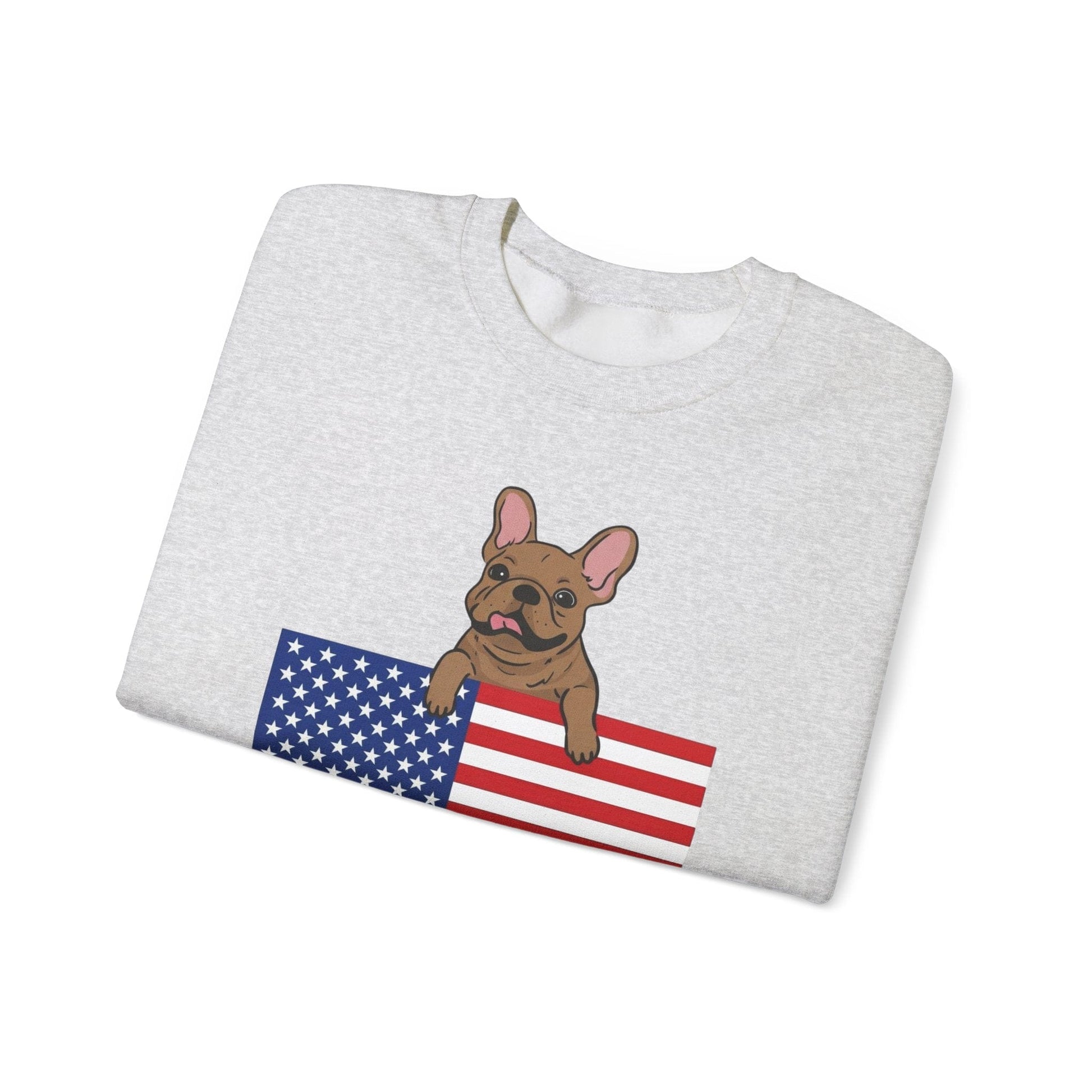 Custom Flag Fawn French Bulldog USA Sweatshirt
