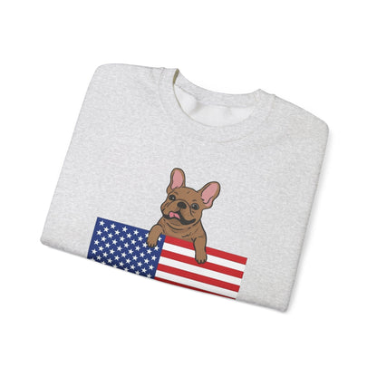 Custom Flag Fawn French Bulldog USA Sweatshirt