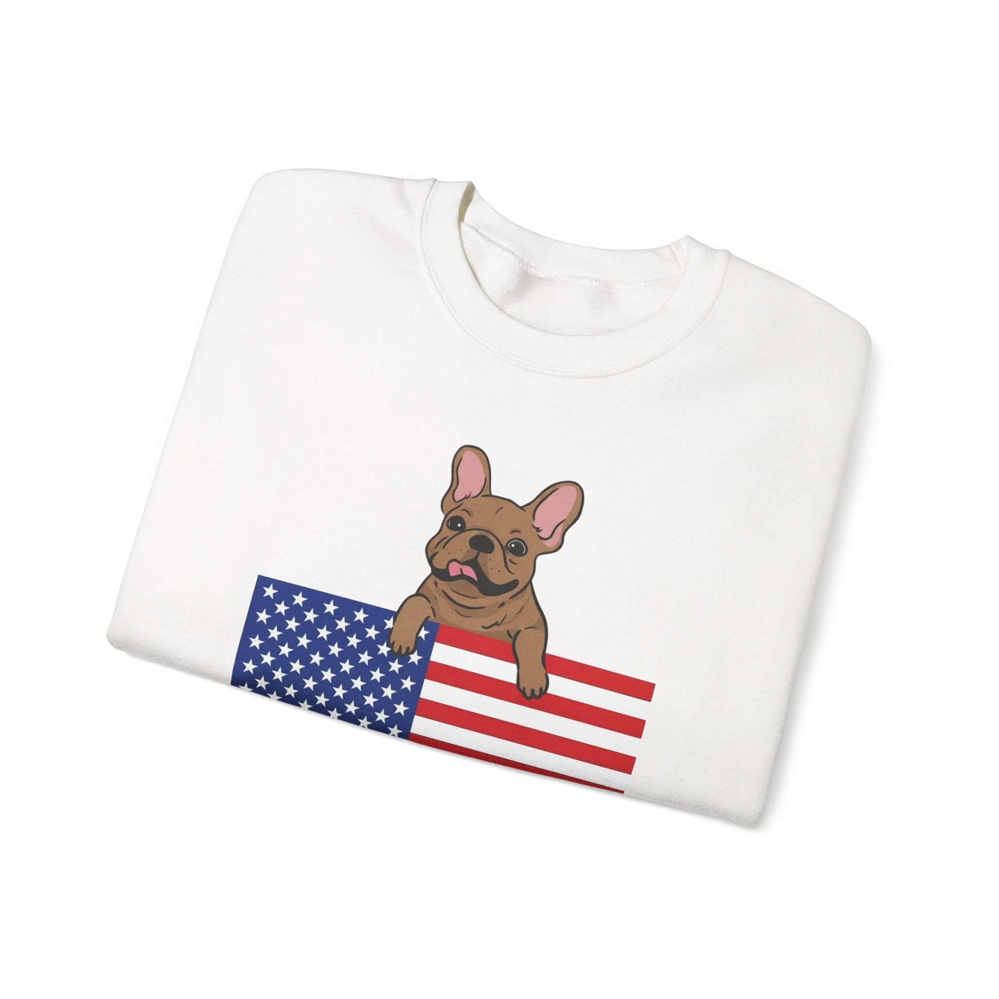 Custom Flag Fawn French Bulldog USA Sweatshirt