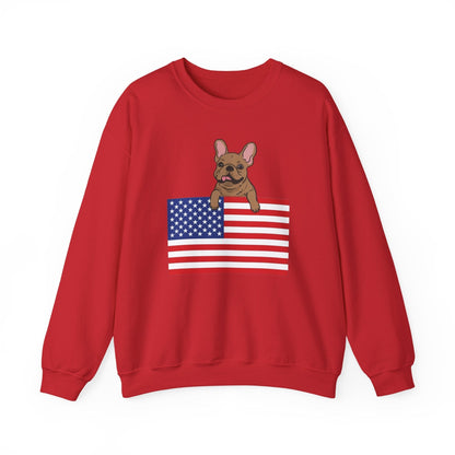 Custom Flag Fawn French Bulldog USA Sweatshirt