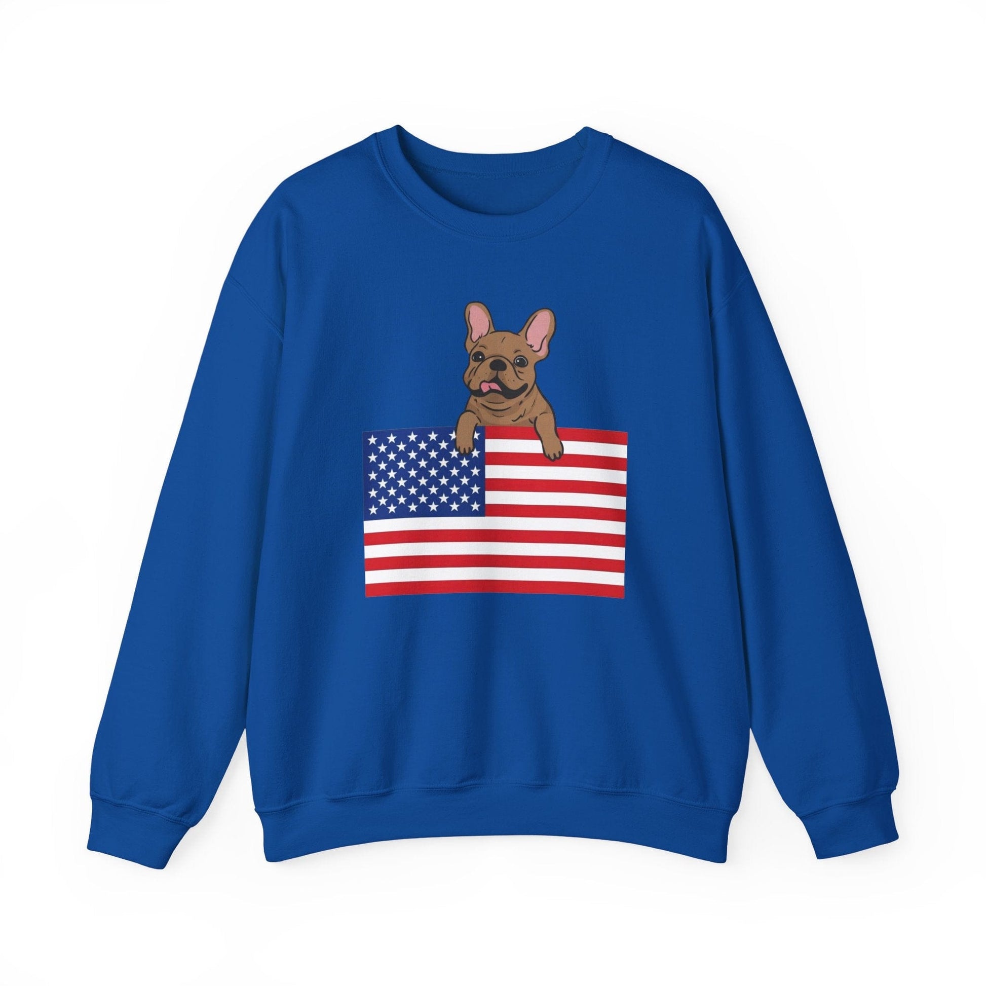 Custom Flag Fawn French Bulldog USA Sweatshirt