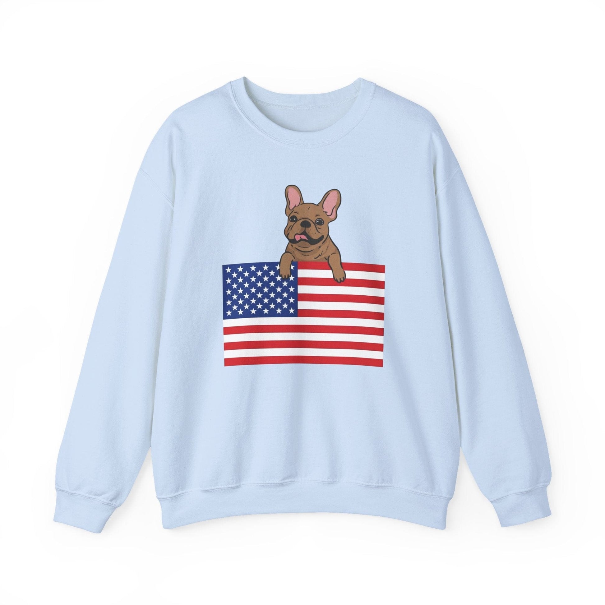 Custom Flag Fawn French Bulldog USA Sweatshirt